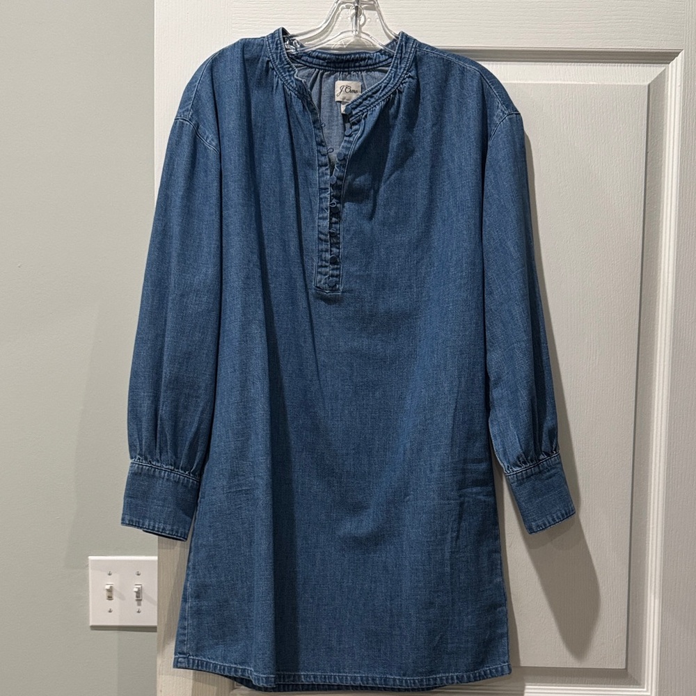 JCREW denim Casual Button Down Dress, size small, new with tags